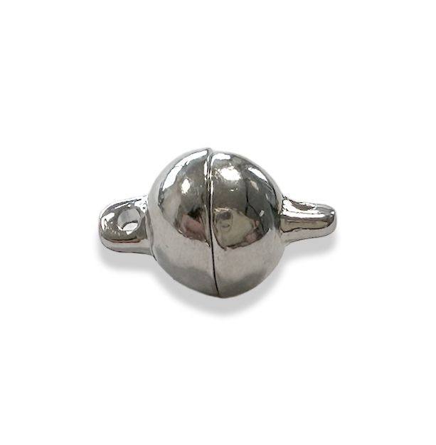 Magnetischer Kugelverschluss aus silbernem Metall, 8 mm, 20 Stück