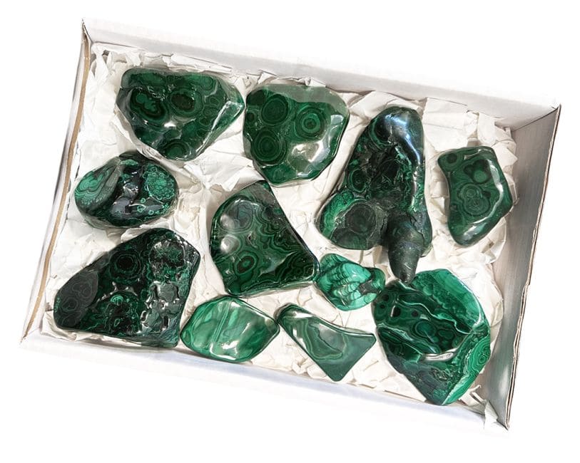 Weihrauch bei Polierte Malachite einseitig verpackt 1900g|de