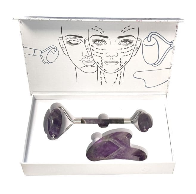 Gua Sha Massage und Amethyst Roller Pack A