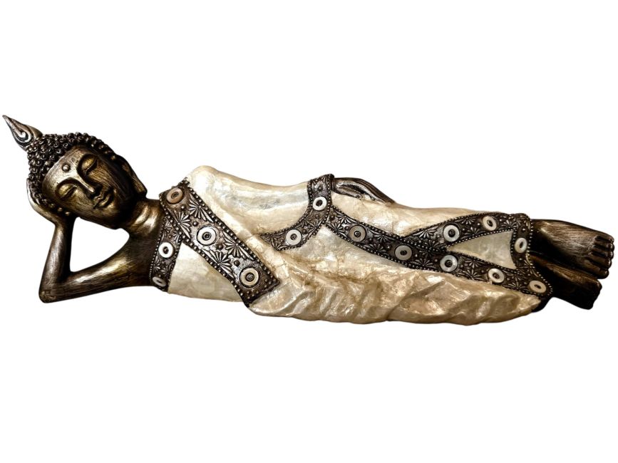 Weihrauch bei Liegender Buddha, Kunstharz, Perlmutt, 35 cm