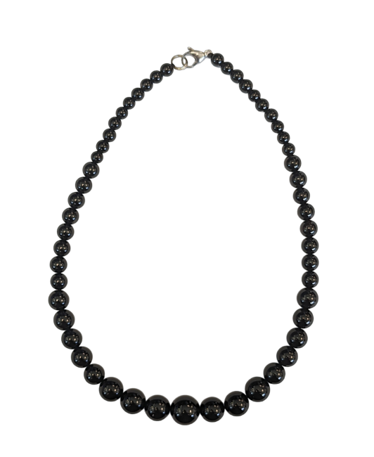 Onyx A-Halskette, Tropfenperlen, 6–14 mm, 45 cm