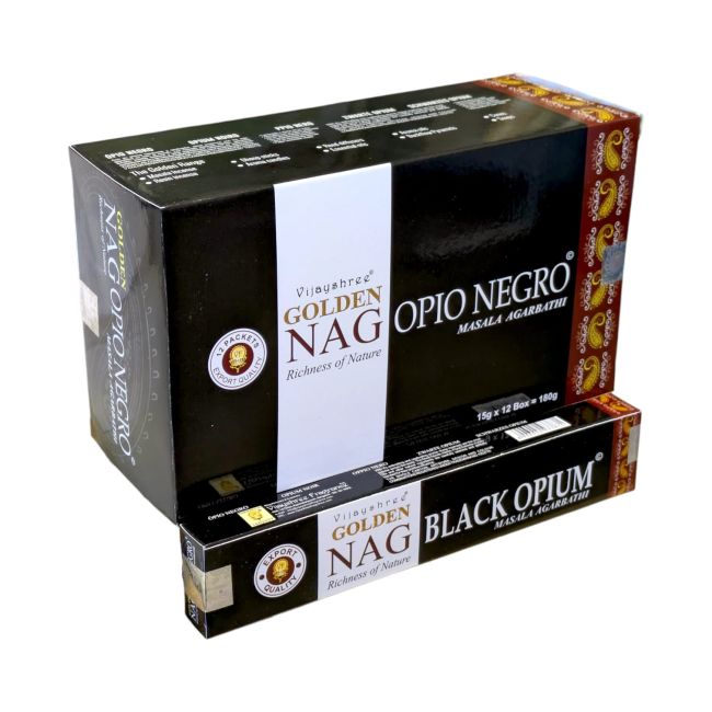 Vijayshree Golden Nag Schwarzes Opium-Räucherwerk 15g