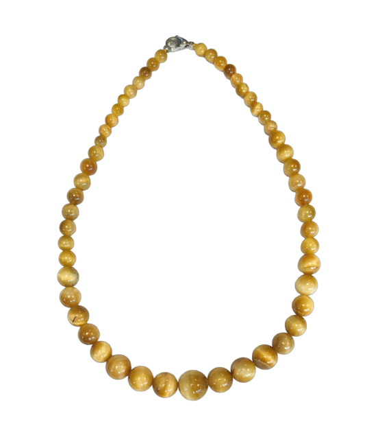 Goldene Tigerauge-Halskette, Tropfenperlen, 6–14 mm, 45 cm