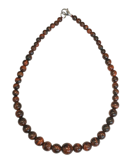 Bullauge-Halskette, Tropfenperlen, 6–14 mm, 45 cm