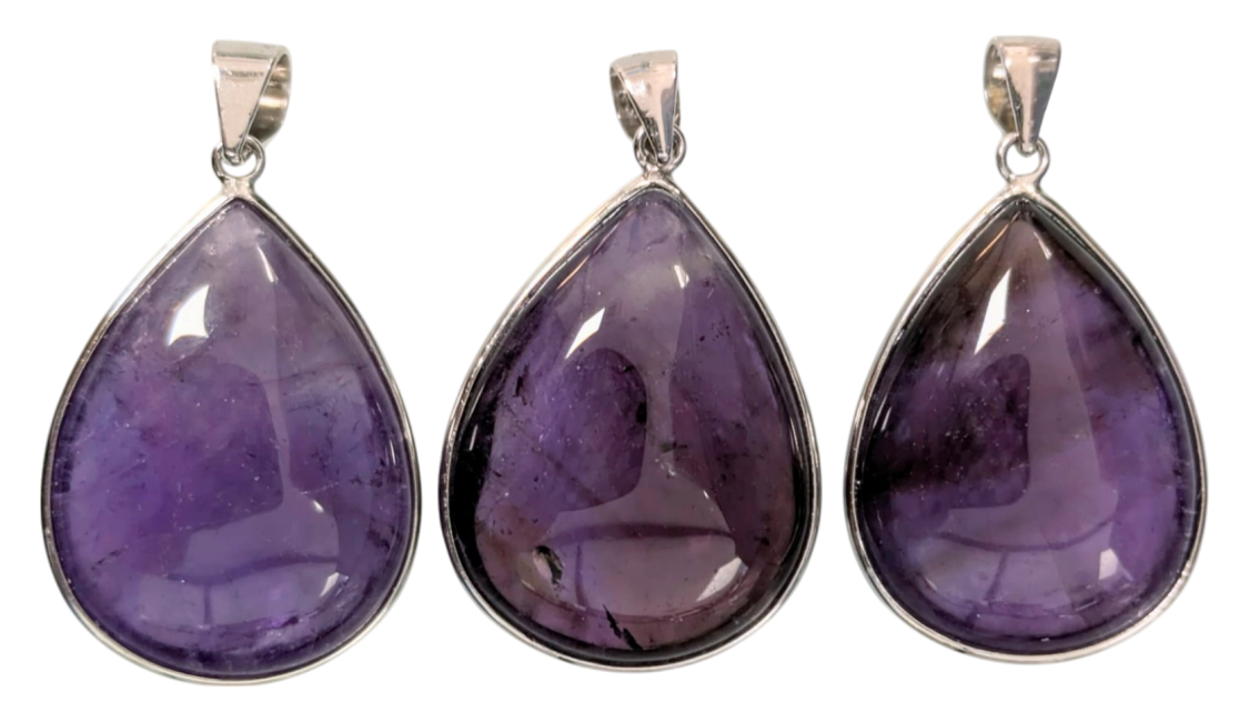 Weihrauch bei 925 Silber Anhänger Amethyst AAA 3 Stück 13,67g