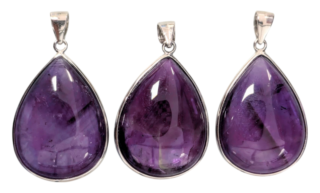Weihrauch bei 925 Silber Anhänger Amethyst AAA 3 Stück 12,86g