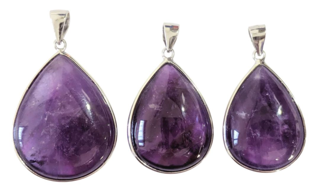 925er Sterlingsilber AAA Amethyst-Anhänger, 3-teilig, 13,99 g