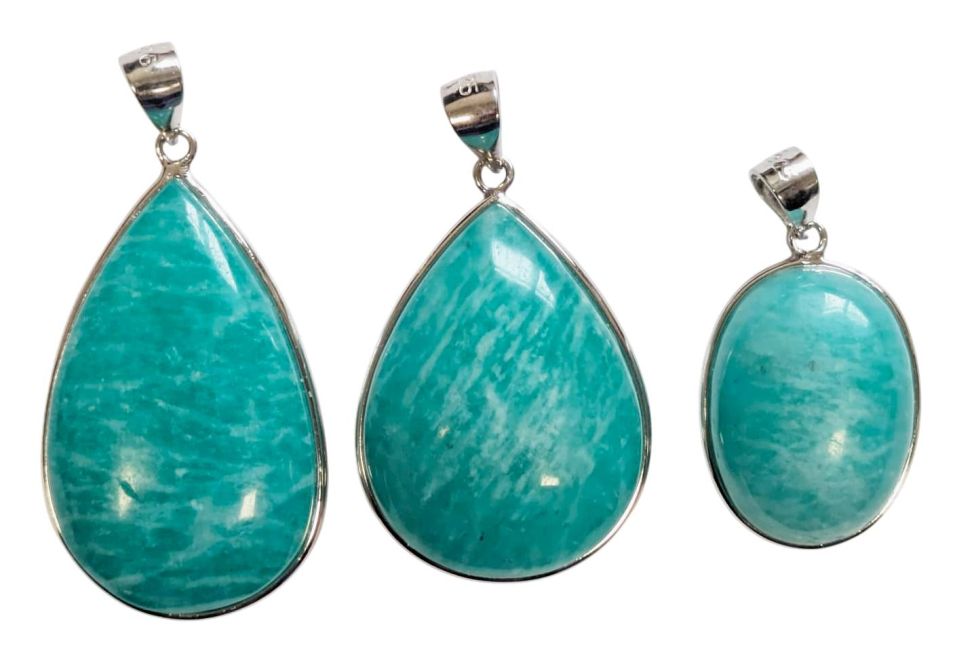 925 Silber Anhänger Amazonit AA+ 3 Stück 15,21g