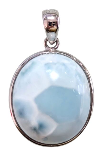 Larimar-Anhänger aus 925er Sterlingsilber, AA, 2,31 g