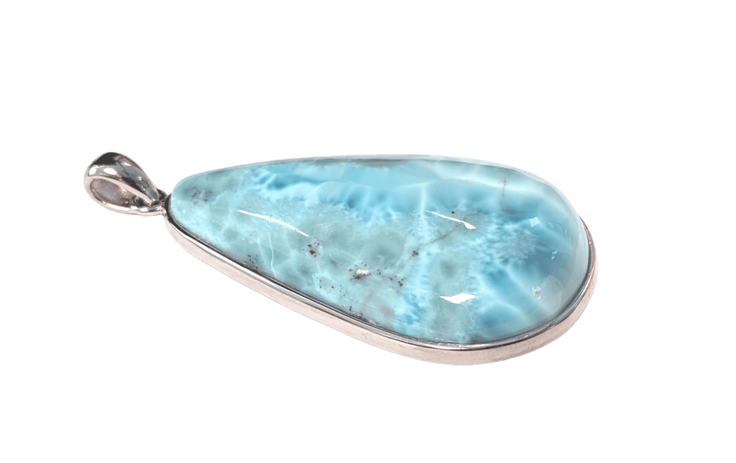 Weihrauch bei 925 Silber Larimar AA-Anhänger 14.84 g