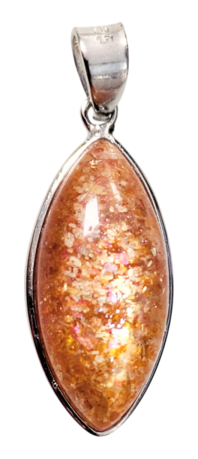 Weihrauch bei 925 Silber Anhänger Sonnenstein AAA 1,46g