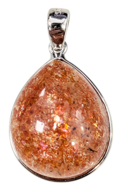 Weihrauch bei 925 Silber Anhänger Sonnenstein AAA 2,34g