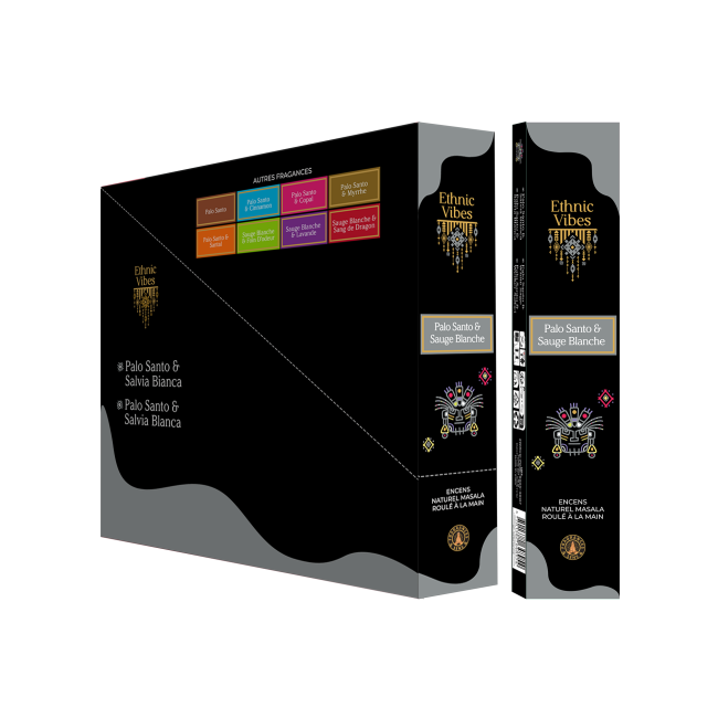 Weihrauch bei Räucherstäbchen Fragrances & Sens Ethnic Vibes Palo Santo & Weißer Salbei Masala 15g
