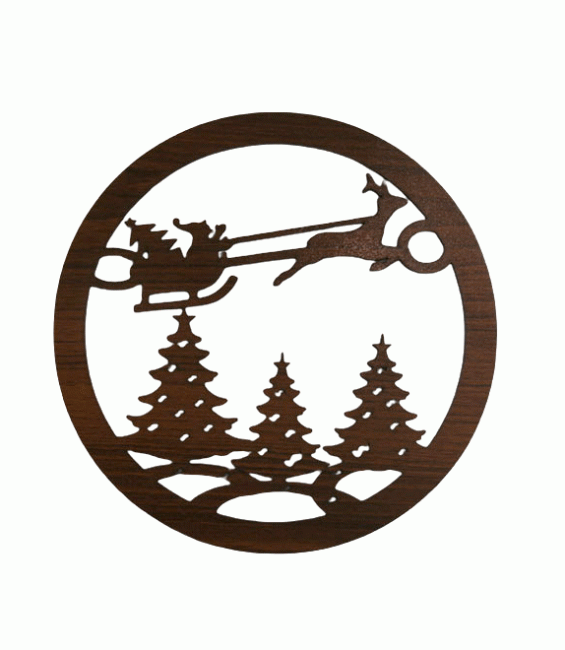 Magnetisches Winterschild „Holzschlitten“, 18 cm, für HMD999