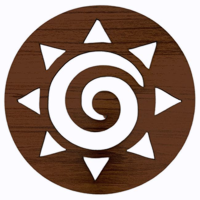 Weihrauch bei Magnettafel aus Holz - Stern/Sonne