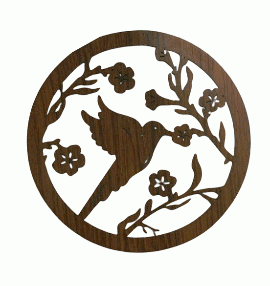 18 cm großes magnetisches Holzschild mit Kolibri-Motiv für HMD999