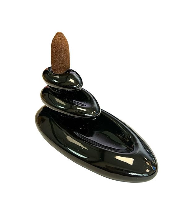 Rückfluss-Räucherstäbchenhalter, Keramik-Piroge, 13 cm