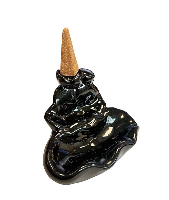 Blackflow Keramik-Räucherstäbchenhalter, Blütenblatt-Wasserfall, 8 cm