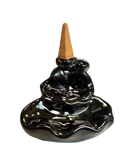 Blackflow Keramik-Räucherstäbchenhalter, Blütenblatt-Wasserfall, 8 cm