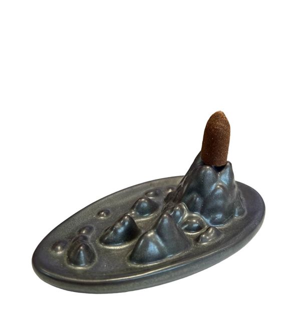Rückfluss-Räucherstäbchenhalter aus Himalaya-Keramik, 14 cm