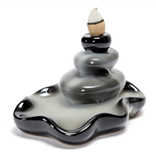 Räucherstäbchenhalter, Rückflussbrunnen aus Keramik, Stein Zen