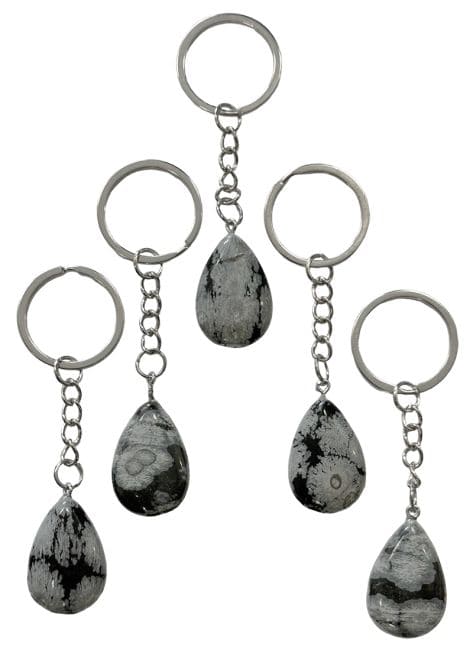 Weihrauch bei Schneeflocken-Obsidian-Tropfen-Schlüsselanhänger 30 mm x 5
