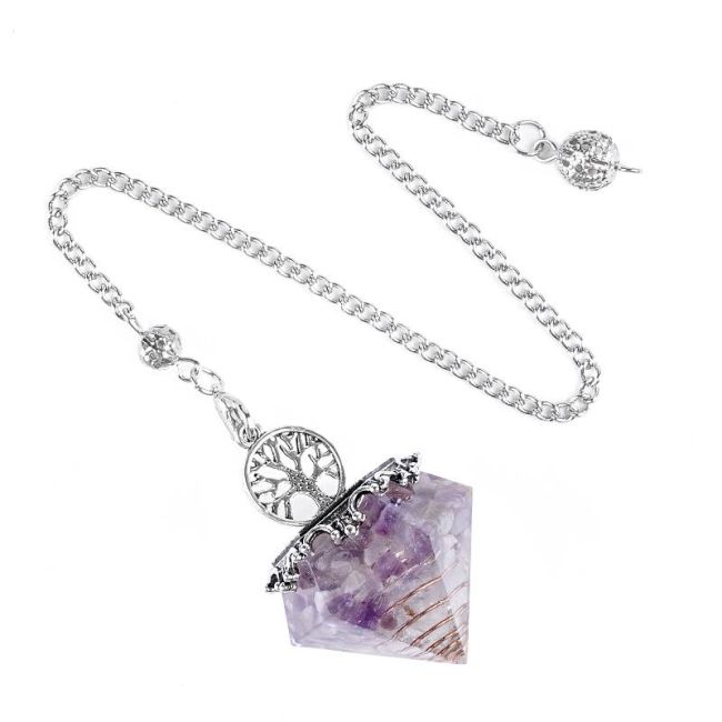 Orgonit Lebensbaum Amethyst Pendel 6 Gesichter