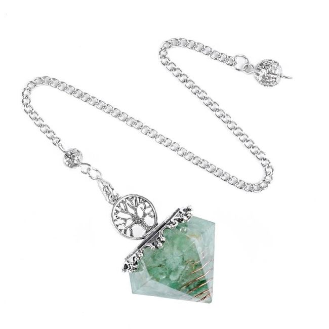 Orgonit-Pendel Lebensbaum Grüner Aventurin 6 Gesichter