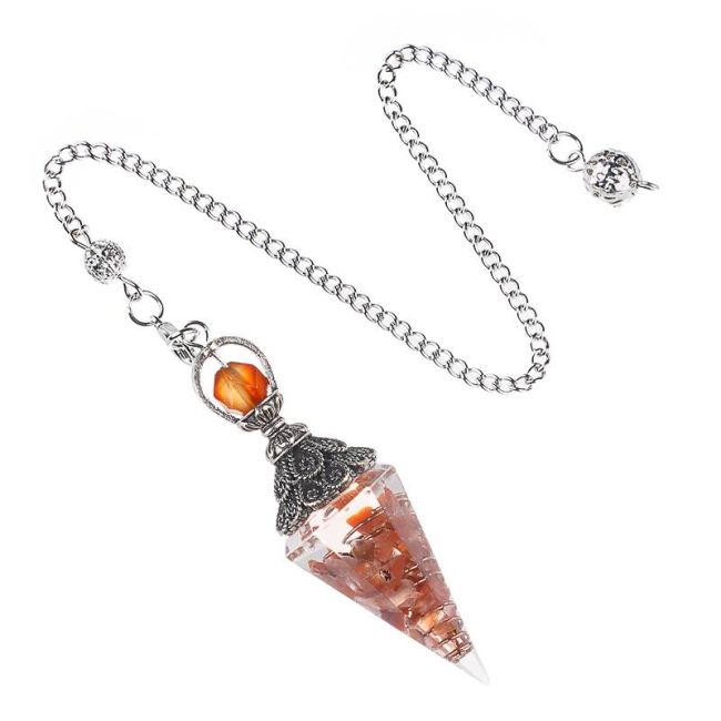 6-seitiges Karneol-Orgonit-Pendel