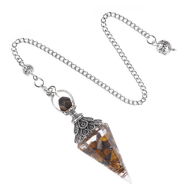 Orgonit Tigerauge Pendel 6 Gesichter