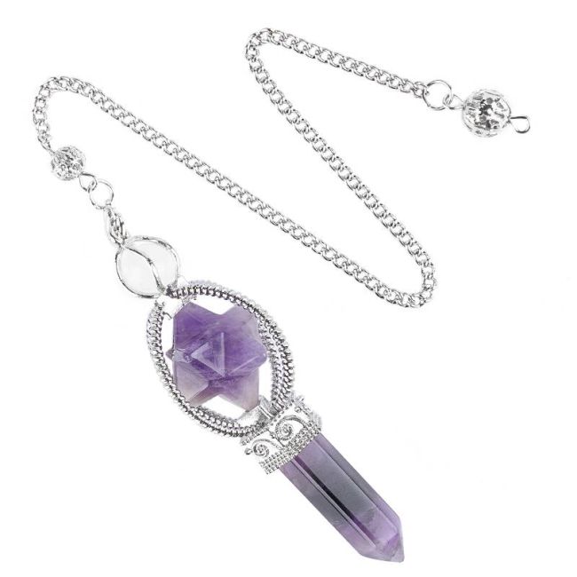 Amethyst Merkaba Pendel 6 Gesichter