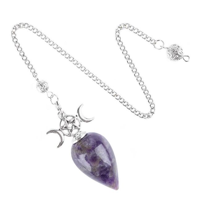 Wahrsagependel Pentagramm Dreifacher Mond Amethyst