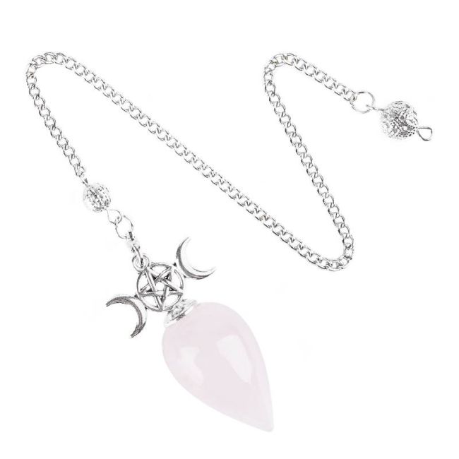 Wahrsagependel Pentagramm Dreifacher Mond Rosenquarz