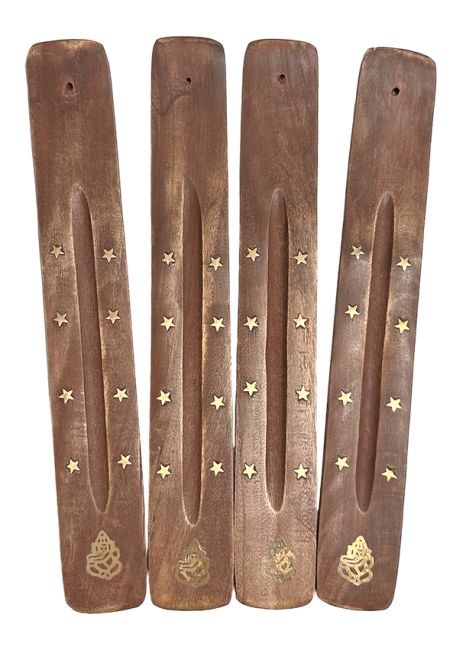 Ganesh-Ski-Räucherstäbchenhalter aus Holz, 10 Stück