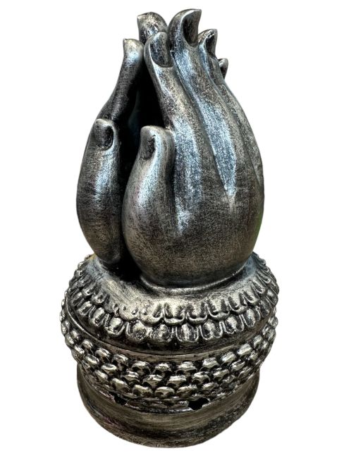 Grauer Meditationshand-Räucherstäbchenhalter, 15 cm