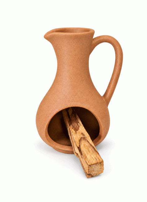 Weihrauch bei Räucherstäbchenhalter aus Terrakotta-Keramik, 12 cm
