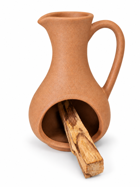 Weihrauch bei Räucherstäbchenhalter aus Terrakotta-Keramik, 12 cm