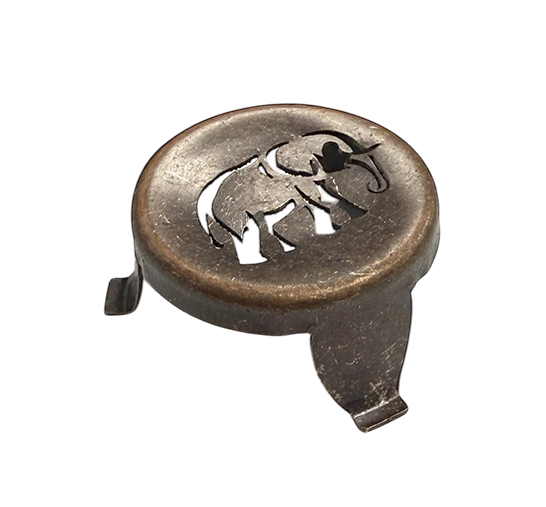 Kohlenhalter aus Metall in Elefantenform