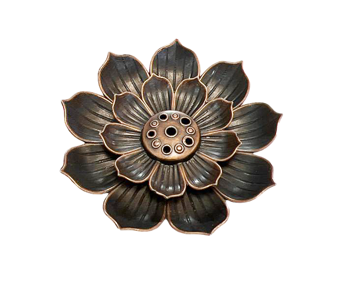 Lotusblüten-Räucherstäbchenhalter aus Metall, 6 cm