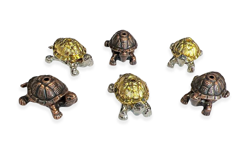 Schildkröten-Räucherstäbchenhalter aus Metall, 6 Stück