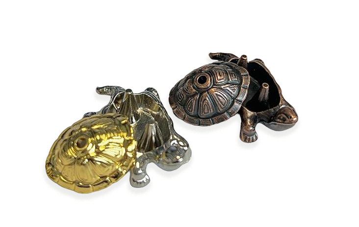 Schildkröten-Räucherstäbchenhalter aus Metall, 6 Stück