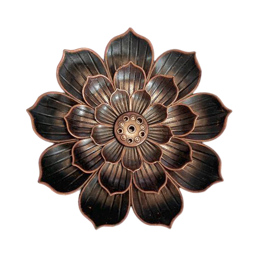 Räucherstäbchenhalter aus Metall, große Lotusblume, 8,5 cm