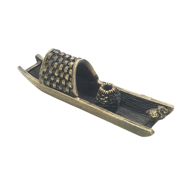 Metall-Räucherstäbchenhalter Boot Bronze 9.5 cm