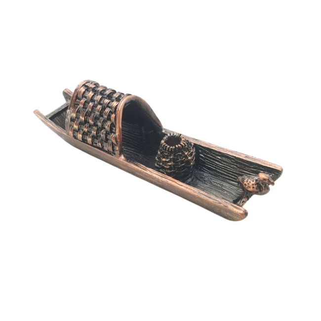 Kupferboot-Räucherstäbchenhalter aus Metall 9.5 cm