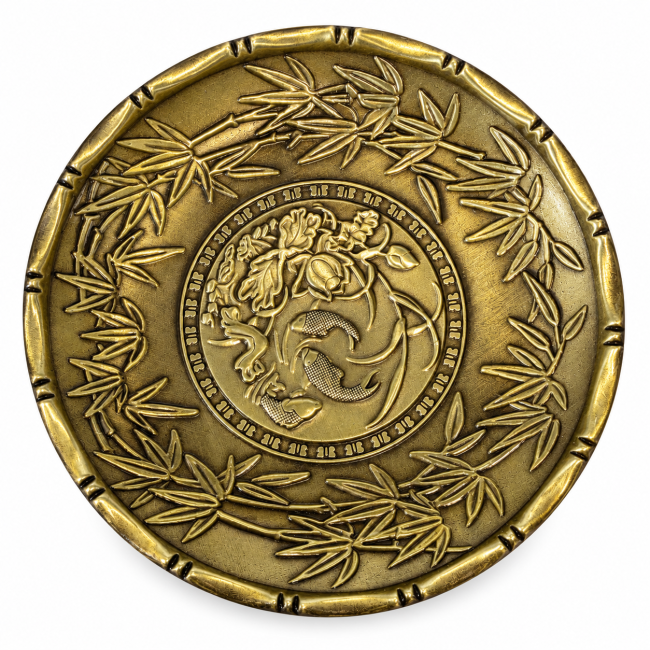 Weihrauch bei Räucherschale und Untersetzer mit Lotus- und Fischmotiv, 9,3 cm