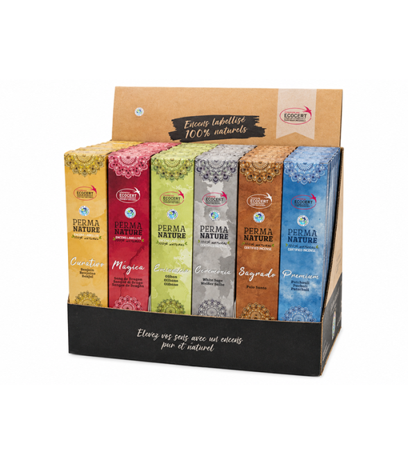 Weihrauch bei Perma-Nature Ecocert Fair Trade Räucherstäbchen Display 42 Stk.|de
