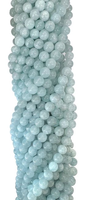 Aquamarin AA Perlen 10mm auf 40cm Faden