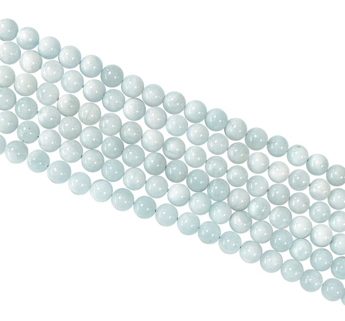 Aquamarin Perlen 6mm auf 40cm Faden