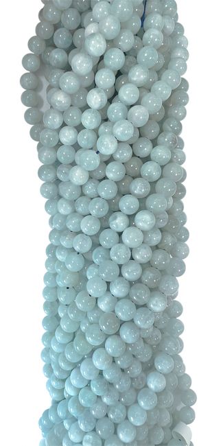 Aquamarin A-Perlen 5-6 mm auf einem 40 cm langen Faden