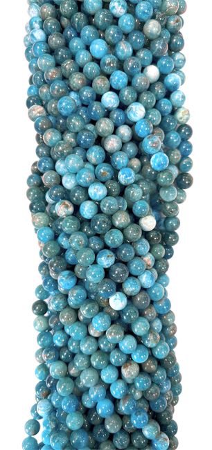 Blaue Apatit-A-Perlen 5mm auf einem 40-cm-Faden